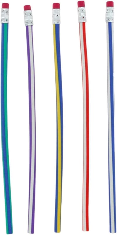 5 stuks buigbare potloden - Leuke, veelkleurige, buigzame, zachte potloden - Gekleurde zachte potloden met gum - Geschikt voor knutselen/tekenen met kinderen