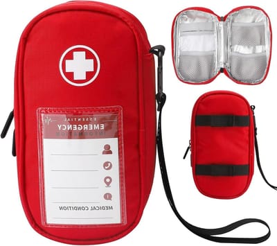 Draagbare Medische Tas voor Noodgevallen, Geïsoleerde Geneesmiddelen Organizer voor Epipens, Insuline Spuiten en Inhalers, Ideaal voor Allergiemedicatie en Eerste Hulp, Rood