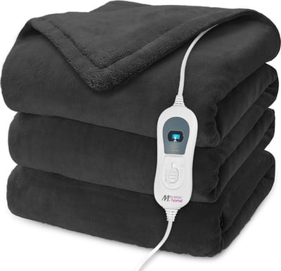 Meisterhome xxl Elektrische Warmtedeken - Bovendeken - 1 Persoons - 3 Standen - Met Timer - 180 x 130 cm - Zwart TÜV-SUD GS CE