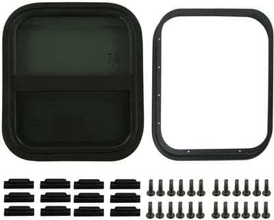 Allecto plus - Getint Gehard Glas Waterdicht voor Camperaanhangwagen - RV Raam, 440 mm H 390 mm W - Schuiframen