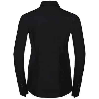 Russell Collection Dames/Dames Ultimate Stretch Formeel Shirt Met Lange Mouwen (Zwart)