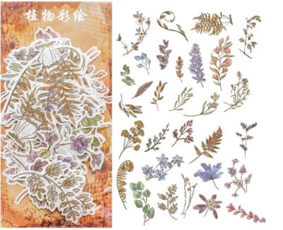 Washi Stickers Thema Bladeren - 60 Stickers - Blad En Bladeren En Planten Sticker - Bullet Journal - Stickers Voor Volwassenen - Scrapbooking - Agenda Stickers - Decoratie Sticker Washi Tape