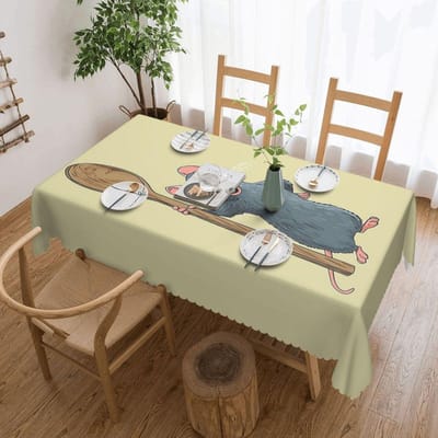 Remy Ratatouille Pak Aangepaste Rechthoekige Tafelkleed Waterdichte Tafelhoes voor Eetgelegenheden Tafelkleed 137x183cm
