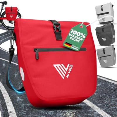 Waterdichte 2-in-1 fietstas voor bagagedrager met gevoerd laptopvak