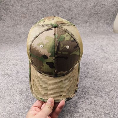 Grote Hoofdomvang 62cm Zomer Ademend Mesh Baseballpet Voor Mannen Verstelbare Herenpet Casual Camouflage Outdoor Jungle Petten Mannen XL(60-64cm) black