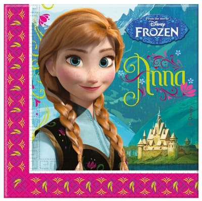 40x Frozen themafeest servetten Disney 33 x 33 cm papier - Kinderfeestje papieren wegwerp tafeldecoraties