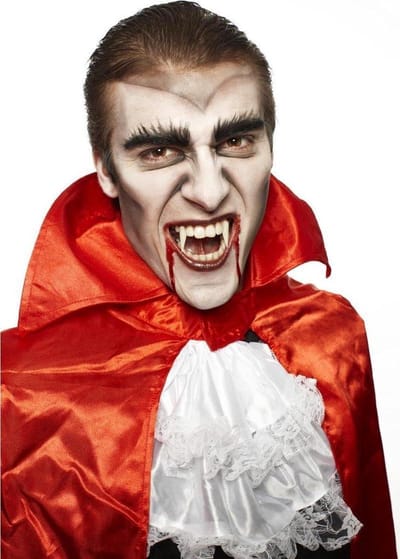 Horror vampier/dracula schmink set - 4 kleuren mix - inclusief nep bloed - Halloween - gezicht grimeren - met spons en penseel