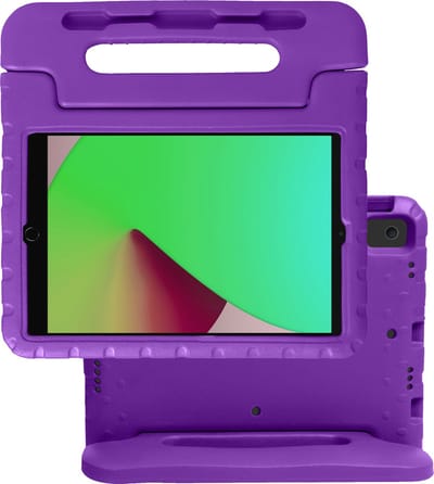 Hoes - Geschikt voor Apple iPad 7 (2019) - 10.2 inch - 7e Generatie - Kinderhoes Shockproof Bumper - Kidsproof Case - Tablet Hoesje - Kinder Hoes Cover - Paars