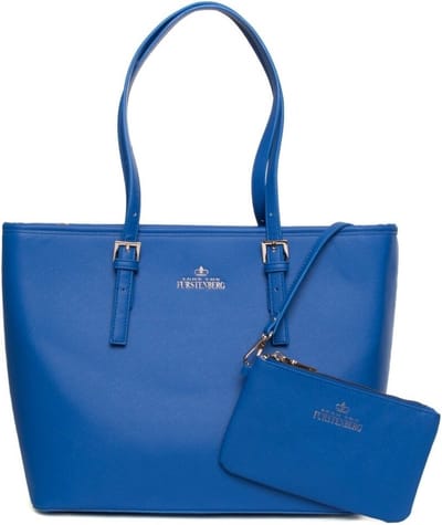 Egon von Furstenberg FABRICE dames luxe schoudertas royal blue shopper