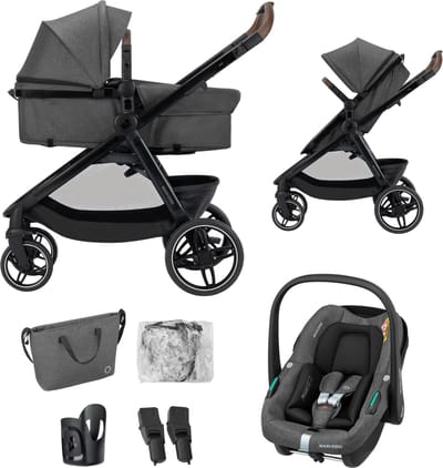 Maxi-Cosi Zelia S Trio2 - Kinderwagen 3-in-1 - Dark Grey - Vanaf 0 tot 4 jaar - Inclusief autostoeltje