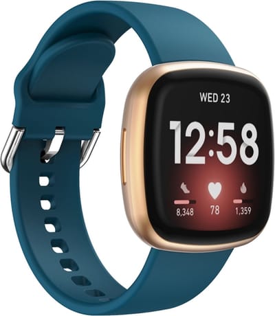 Siliconen bandje - geschikt voor Fitbit Versa 3 / Versa 4 / Sense / Sense 2 - donkergroen