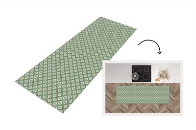 Keukenloper - Loper keuken - Sneeuwvlok - Winter - Vintage - Patroon - Kerst - 150x50 cm - Keukenloper vinyl