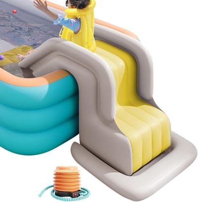 Waterglijbaan Opblaasbaar Zwembad - Waterspeelgoed Glijbaan - Zomerpret Kinderen - Verstevigde Waterbasis - 200 x 80 cm - Geel