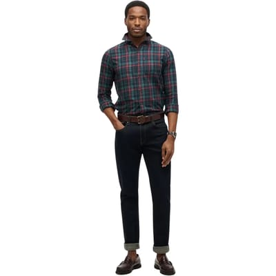 Superdry Vintage Geruit Overhemd van Biologisch Katoen Blauw Grootte: M