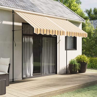 vidaXL - Vervangingsdoek - voor - luifelrok - gestreept - 300 - cm - geel - en - grijs