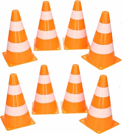 Sport pionnen - 8x stuks - sport en spel kegels - oranje - 26 cm - veldsporten