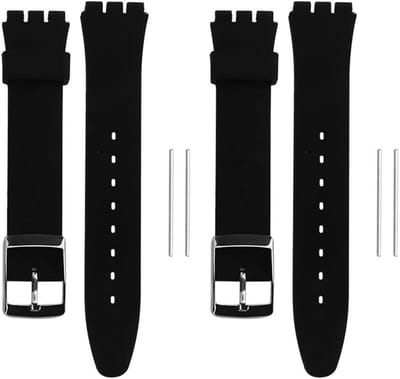 SnelShoppen - 2 Stuks 17mm 19mm Zachte Siliconen Horlogeband Sporthorloge Vervangaccessoires voor Horlogemakers en Horlogeherstel