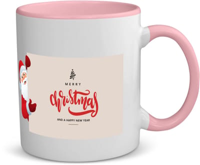 Akyol - kerst merry christmas and a happy new year koffiemok - theemok - roze - Kerstmis - kerst beker - winter - kerst - christmas - kerst cadeau - 350 ML inhoud