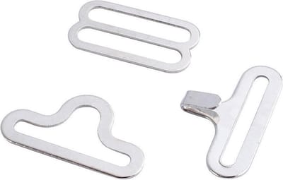 Vlinderstrik haken, set 3 st. haakjes, Zilver, voor 1 Vlinderdas