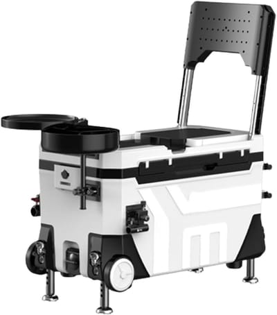 Draagbare Visbox - Gekoelde Opbergkist - Vissen en Outdoor - Met Rugleuning en Wielen - 35L Capaciteit