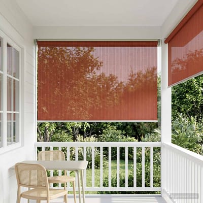 vidaXL - Buitenrolgordijn - 90% - UV-blok - Terracotta - 120 - x - 140 - cm - HDPE