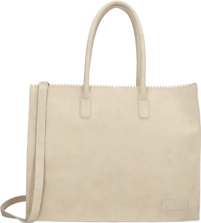 Zebra Trends Lisa Xl Dames Tas Hand & Schoudertas - Ruime Shopper voor Werk of School - Tote Bag - Dames Tas - Crème