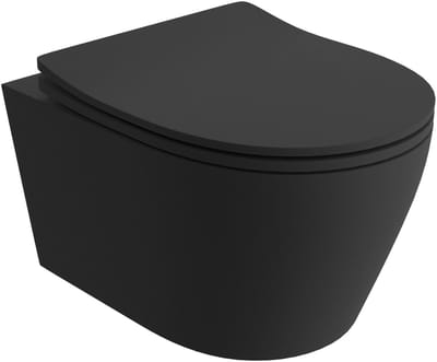 LAVITA BRAVA BLACK - Hangtoilet Compact - Zwart Mat - Randloos - Softclose toiletbril - Wandcloset WC