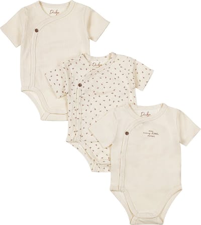 Dirkje Romper Overslag Korte Mouw Off White 3-Pack 44