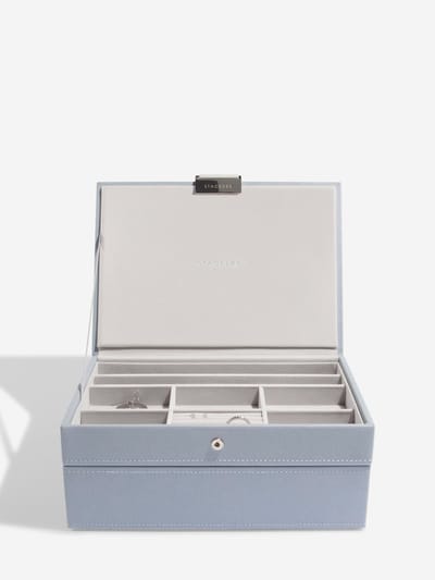 STACKERS BLUE - Sieradendoos - Juwelendoos - Sieradenhouder - Sieraden Organizer - 2-set