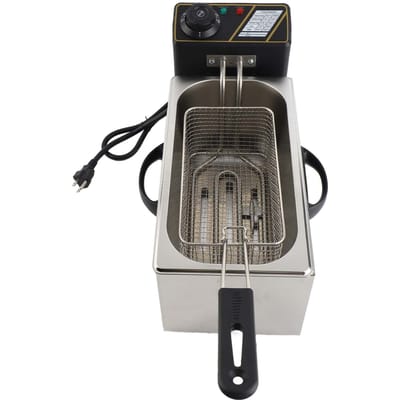 4L 4.2Qt Elektrische Frituurpan met Verwijderbare Oliefiltratie Mand 1400W Roestvrij Staal 60 200 celsius  140 392 US Plug