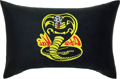 Sierkussen met slang - Decoratief kussen - Woonkamer decoratie - Geborduurd cobra motief - 40x60 cm - Zwart