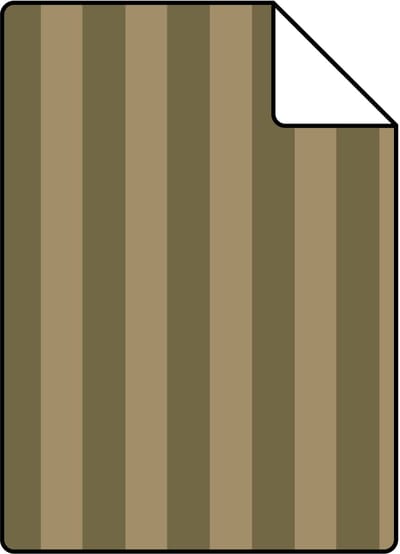 Proefstaal ESTAhome behang strepen khaki groen - 26.5 x 21 cm - 131912-S