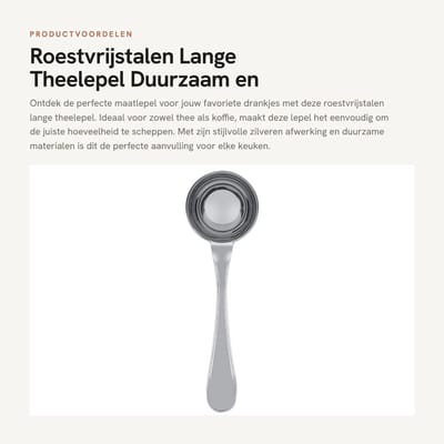 Dailygoods- Maatlepel 15 ml - Maatlepel Set - Maatlepels RVS - Koffiemaatlepel - Theemaatlepel - Lange handgreep - Koffielepel