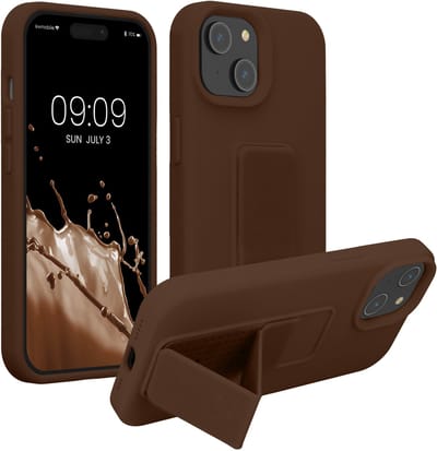 kwmobile back cover voor smartphone - geschikt voor iPhone 15 - 1x beschermhoesje van kunststof - In chocoladebruin