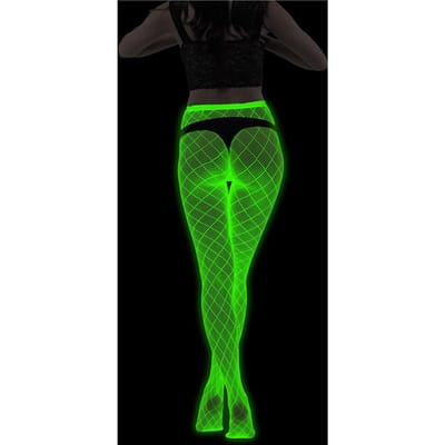 Glow In The Dark Visnet Leggings Voor Vrouwen Noctilucent Kousen Panty's Glanzende Panty's One Size black