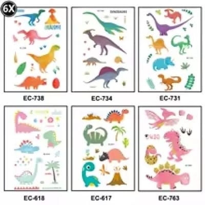 Dinosaurus Tattoos - 50 Plak Tattoos Kinderen - Heel veel Plaktattoo Dino's