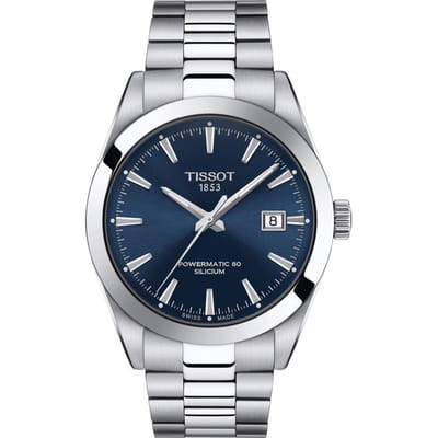 Montre Homme Automatique Tissot Gentleman Powermatic 80 Silicium T127.407.11.041.00 T1274071104100 100M bleu