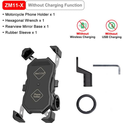 Motorfiets Mobiele Telefoonhouder met USB/Draadloze Oplader Waterafstotende Cel Mobiele Telefoon Steun voor Moto Fiets Fiets