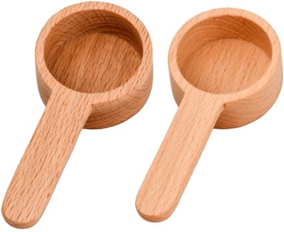 Dailygoods - 2 stuks koffiedoseerlepels hout, koffielepel, portioneerder, hout, koffiemaatlepel, beuken, voor meel/theeblad/koffiebonen/snoep/specerijen, 1 eetlepel, 20 ml/8 g (beuken)
