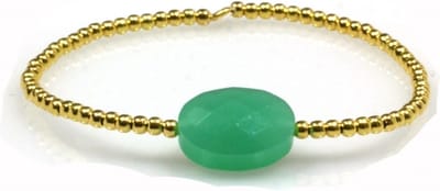 Heaven Eleven - dames - armband - zilver - 925 - ovale - groen - 17cm