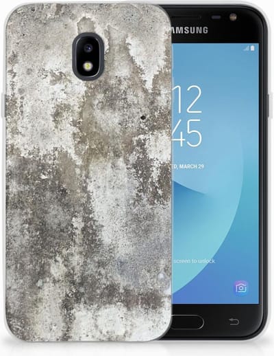 Samsung Galaxy J3 2017 TPU Siliconen Hoesje Beton Print
