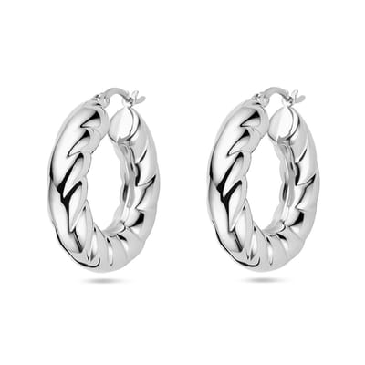 Zilver Gerhodineerd Oorringen 1338330