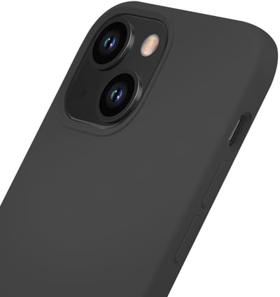 Jaym, Hoesje geschikt voor Apple iPhone 13 Mini - Siliconen met Microvezel, Zwart