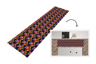 Keukenloper 200x50 cm - Keukenmat vinyl Retro - Tulp - Abstract - Design - Keukenmatten loper - Keuken vloerkleed tapijt