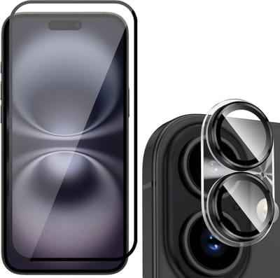 Privacy Screenprotector & Camera geschikt voor iPhone 16 - Volledig Dekkend Gehard Glazen Tempered Glass Krasbestendig