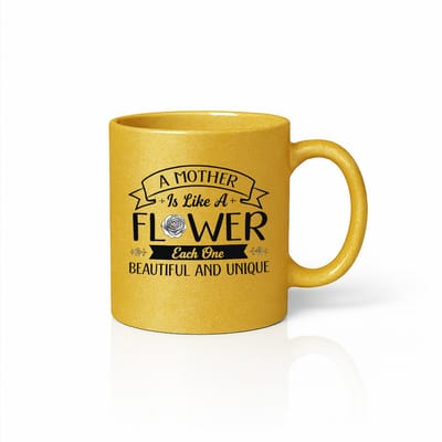 Luxe Moederdag Mok - A Mother is Like a Flower - Uniek Cadeau voor Mama - Goud Glimmend