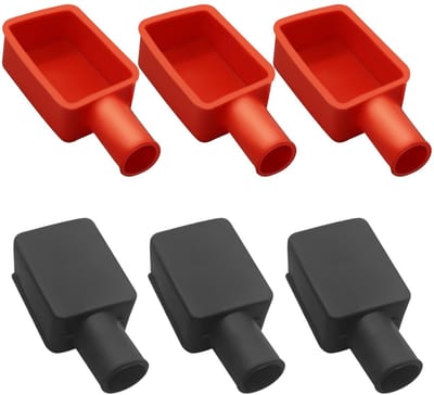 Dailygoody - Accu Pol Covers - Isolerende Accu Klem Bescherming - Positieve en Negatieve Polen - Rubber Caps - Accu Bescherming - Veiligheid - Du