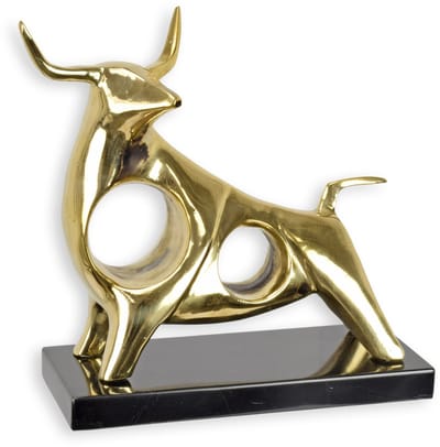 Bronzen beeld - Stier - Sculptuur - 21,5 cm hoog