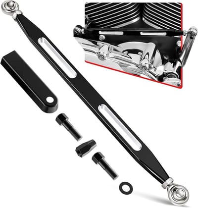 Schakelkoppeling Motor - Hendel Verbinding - Motor Rijden - Roestvrijstalen staafuiteinden - 335mm Lengte - Zwart