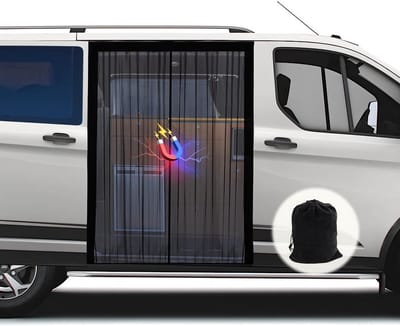 Magnetisch vliegenraam voor schuifdeur - Geschikt voor Mercedes Vito en Volkswagen California, 150 x 110 cm, eenvoudig te installeren en ideaal voor insectenbescherming